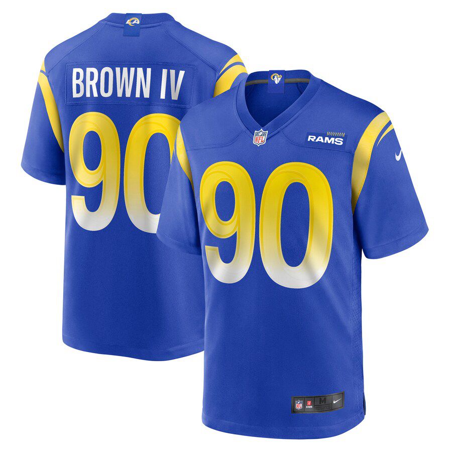 Men Los Angeles Rams 90 Earnest Brown IV Nike Royal Game Player NFL Jersey